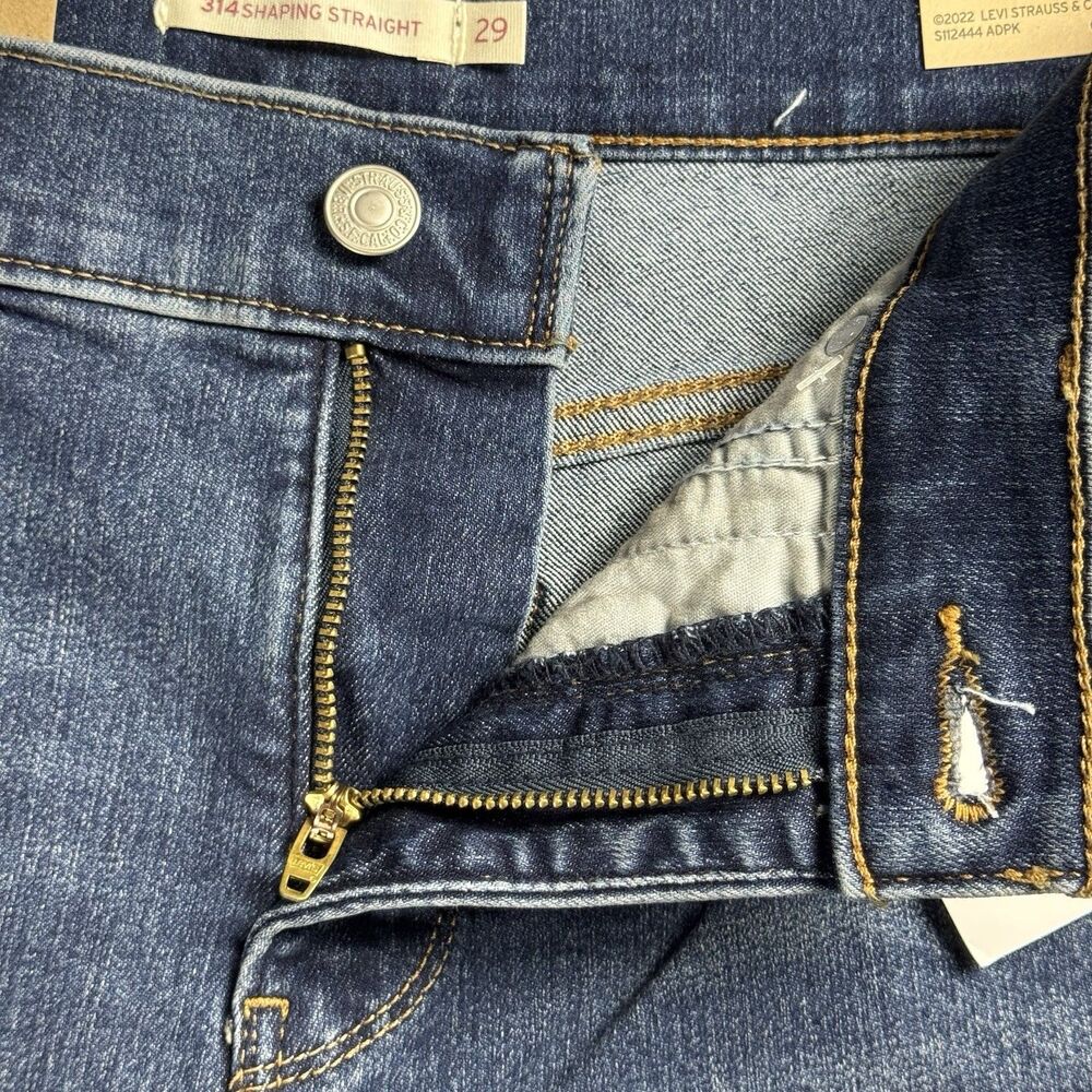Levi's Women's 314 Shaping Straight Mid-Rise Stretch Denim Jean 29x32 Dark Wash - Picture 16 of 16